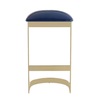 Manhattan Comfort Aura Bar Stool in Blue and Polished Brass BS006-BL